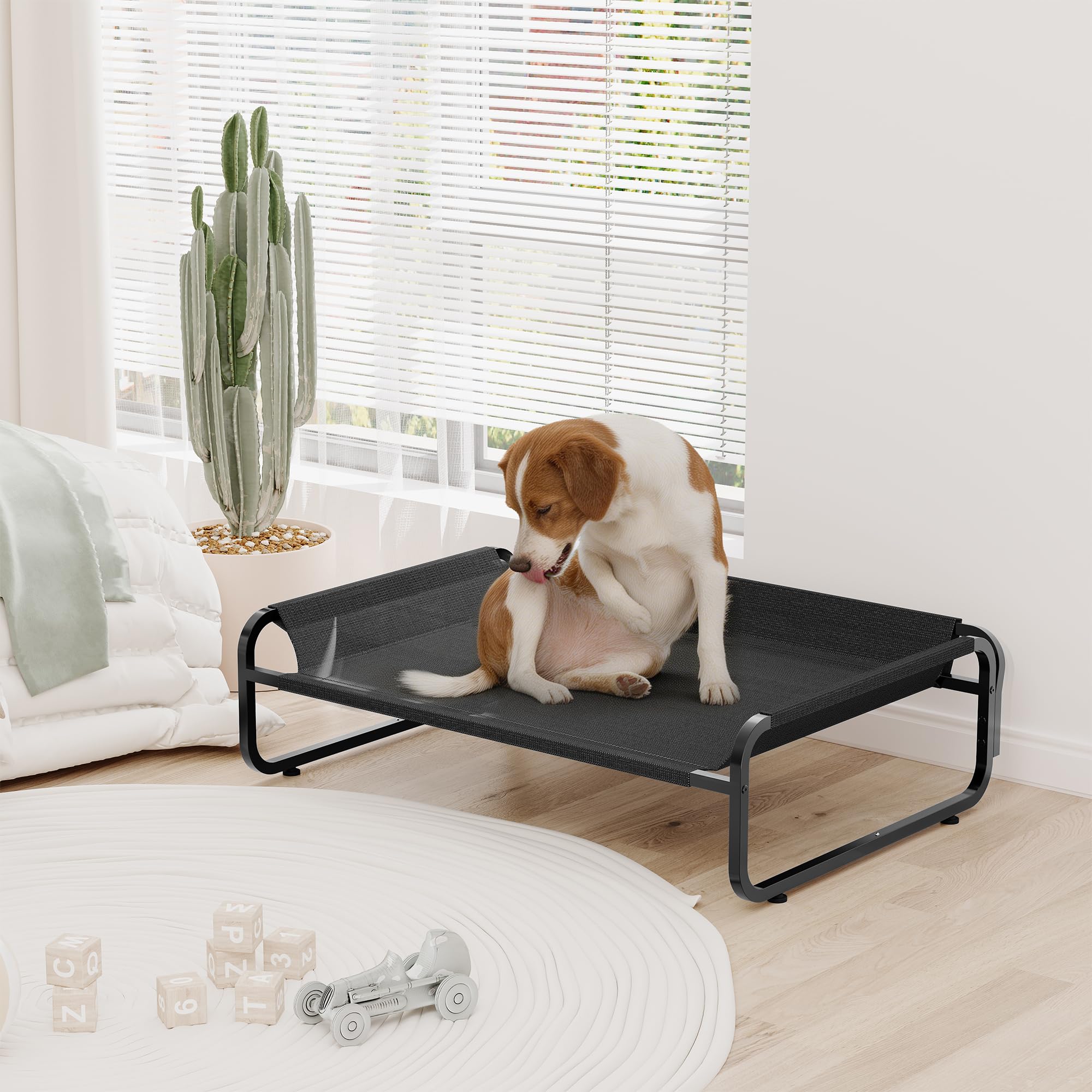 Hundebett für Mittelgroße Hunde, wasserdicht, kühlend, 110 cm | für Drinnen und Draußen,Hundebett Outdoor Sommer-Hundeliege für unde und Katzen, Hundestrandkorb Atmungsaktivem Netzgewebe