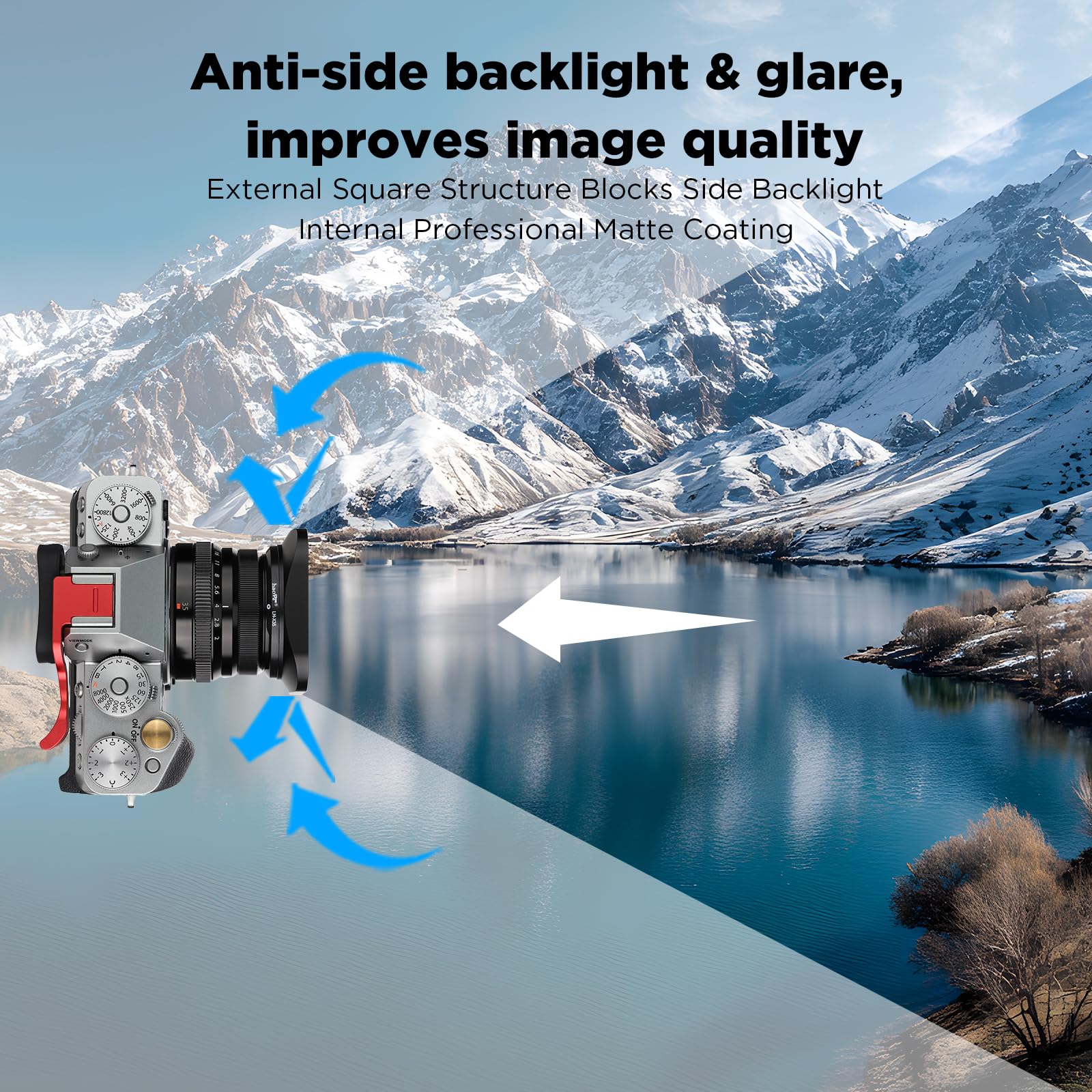 Haoge LH-X35 - Paraluce rettangolare in metallo per obiettivo Fujifilm Fuji Fujinon XF35 mmF2 XF 35 mm f/2 R WR e XF23 mmF2 XF 23 mm f2 R WR WR, sostituisce LH-XF35-2