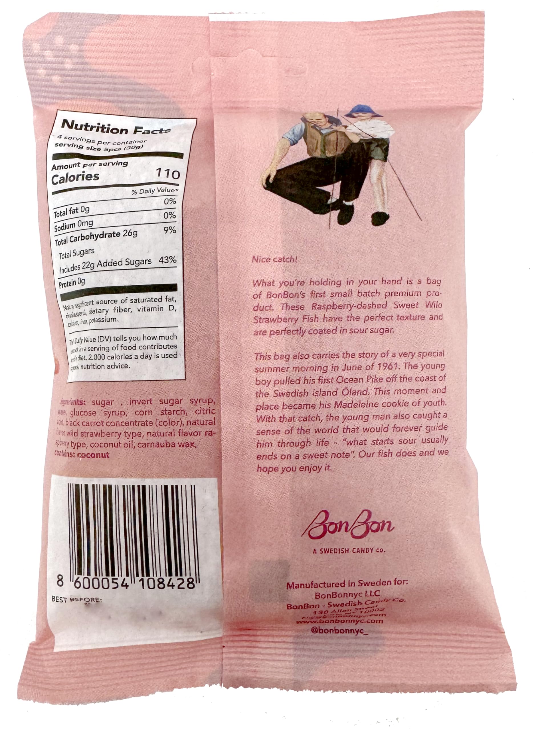 Wild Strawberry Swedish Fish, 4oz by BonBon