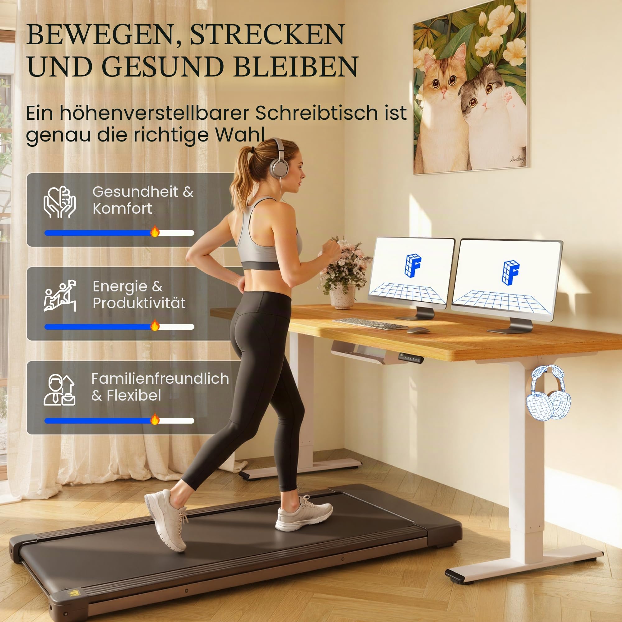 FlexiSpot Höhenverstellbarer Schreibtisch 2 Motoren 25MM Tischplatte 160x80 cm Weiß