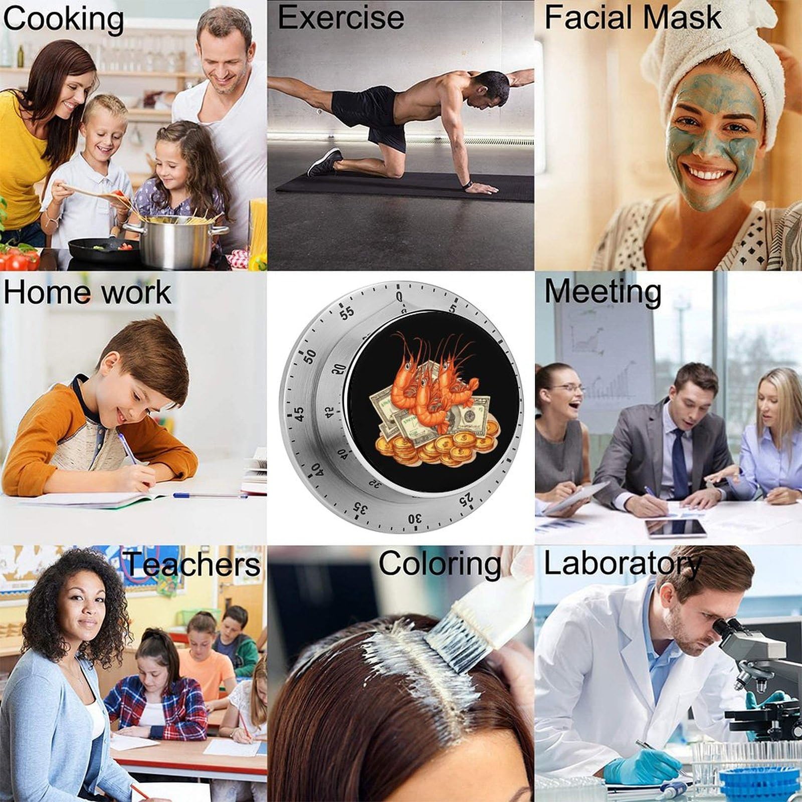 Amazon.com: Shrimp Coin Crypto Shrimp Kitchen Timer 60 Minute Wind Up  Magnetic Timer for Cooking Baking : Home & Kitchen