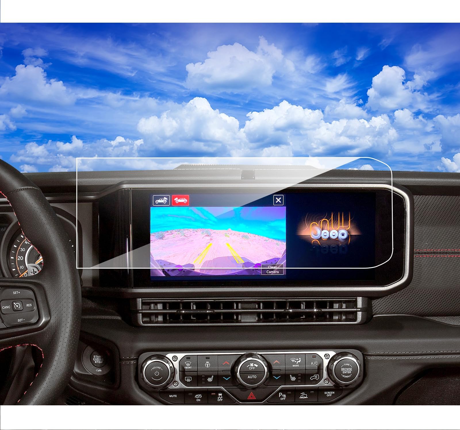 2025 2026 Jeep Wrangler Gladiator Screen Protector for 2024 2025 2026 Jeep Wrangler JL Gladiator 4xe Sport Rubicon Sahara Willys Sport S 12.3Inch 2024 Wrangler Gladiator Accessories Tempered Glass 12.3''