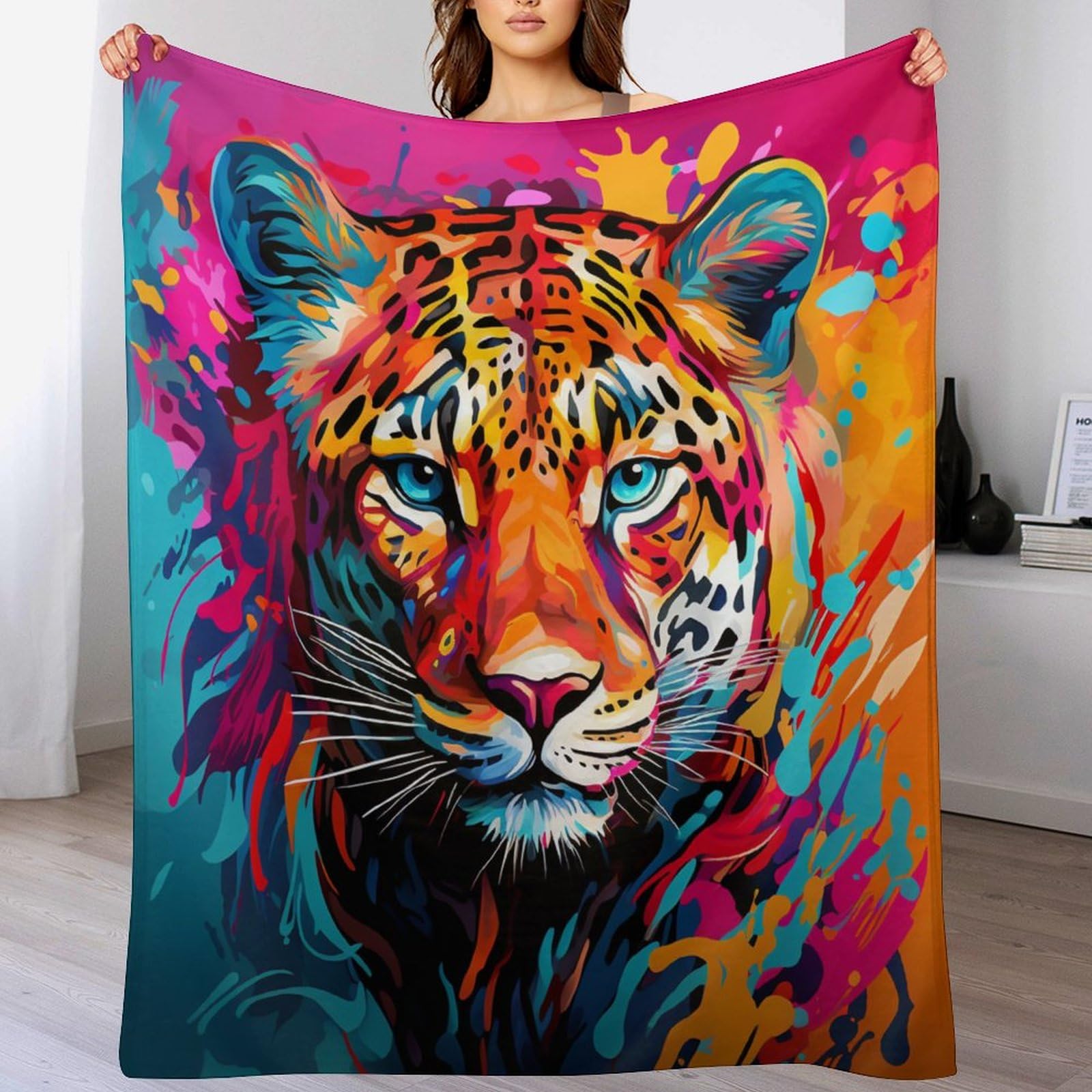 Couverture en tigre flannel haut de gamme | Grand plaid de lit douillet 150x200cm