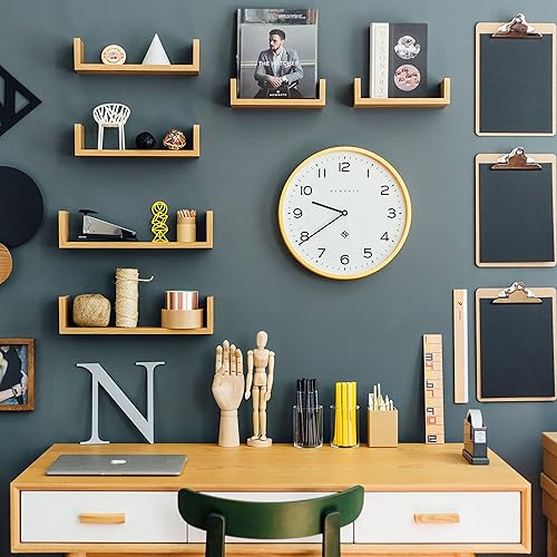 Miniatura 11 de NEWGATE® Reloj de pared con eco número tres Reloj redondo moderno 14.5 pulgadas Naranja calabaza Números fáciles de leer Ideal