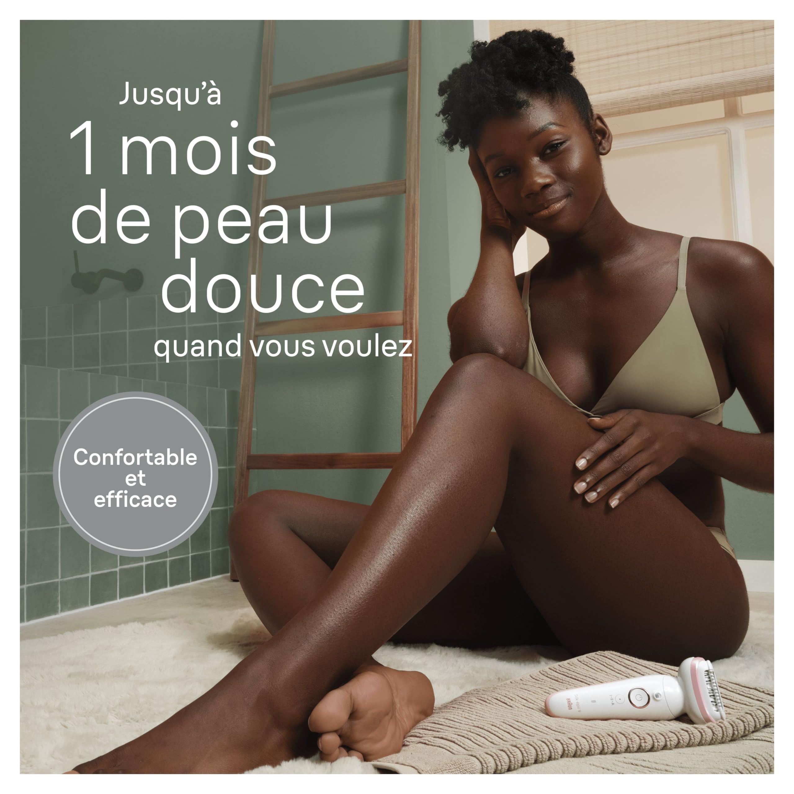 Braun Epilateur Electrique Pour Femmes Silk-épil 9 9-030 Avec Tête Pivotante Pour Epilation Facile, Tête De Rasoir, Sabot Tondeuse Et Rouleaux De Massage, Peau Douce Longue Durée, Blanc/Rose