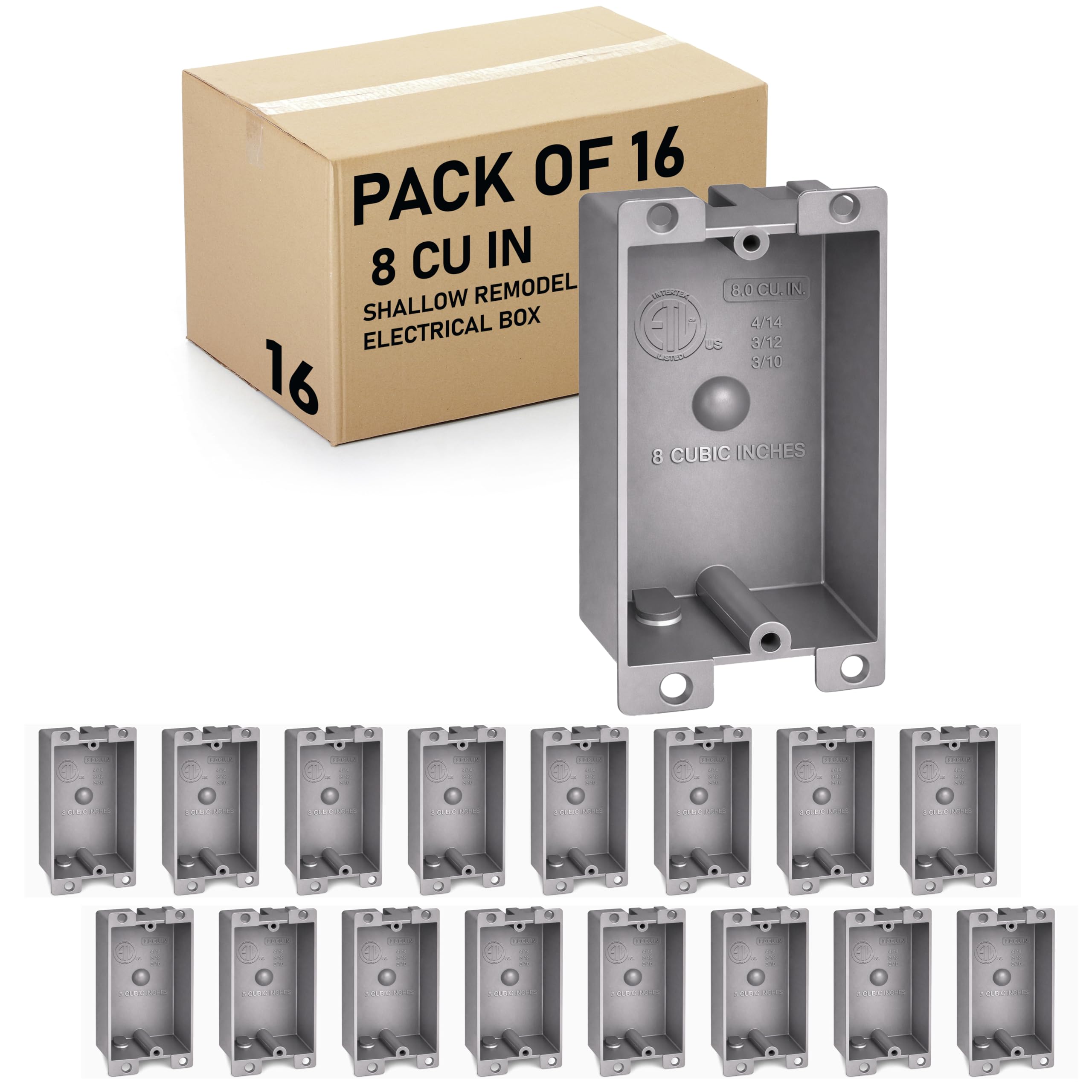 Shallow Electrical Box - 1-Gang PVC Remodel Box -13
