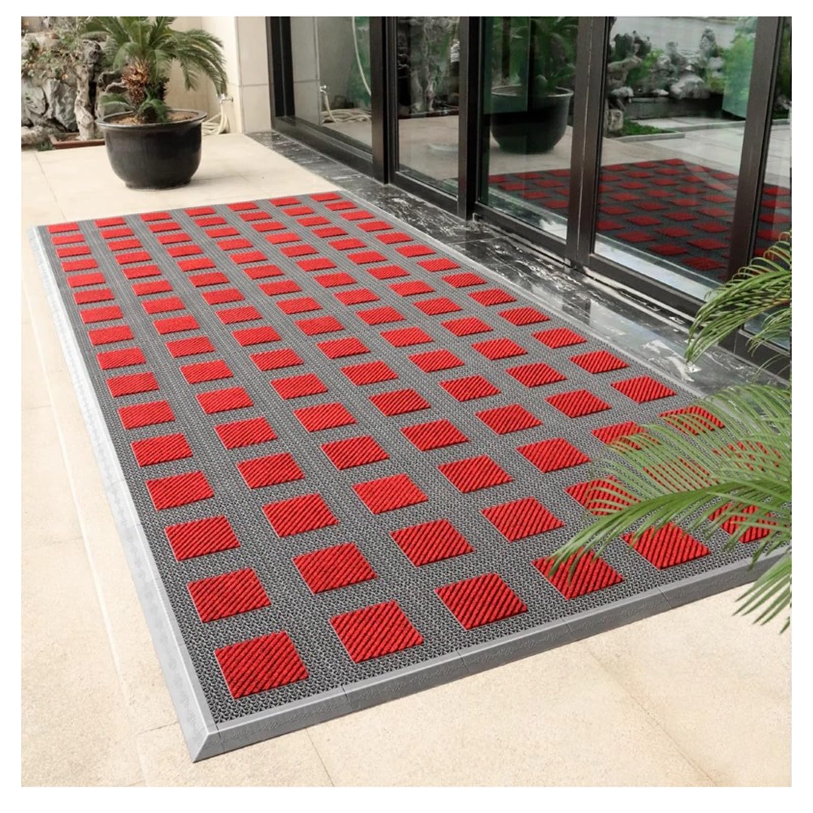 Tapis drainage extérieur anti-glisse paillasson caoutchouc épais pour carrelage entrée