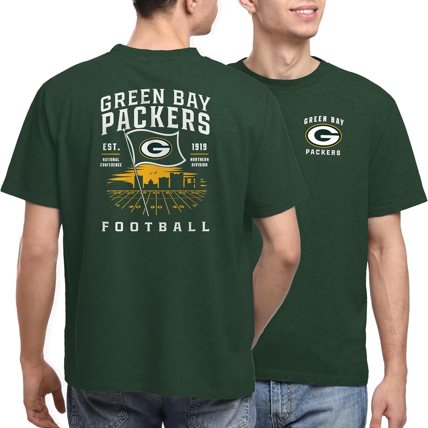 Junk Food NFL - Field Flag - Unisex Adult Short Sleeve Fan Tee