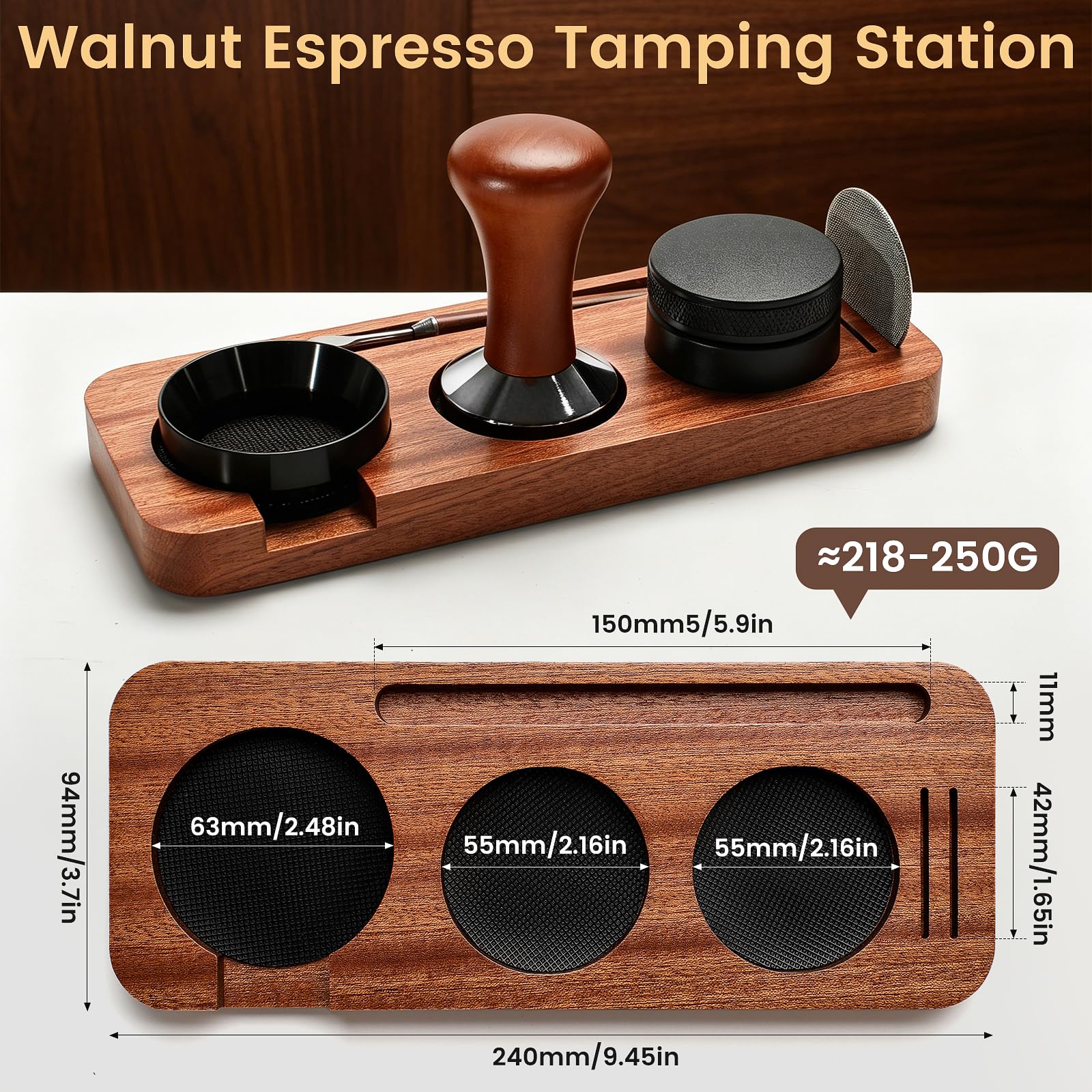 Zestaw narzędzi do ubijania espresso, 28 szt., 51 mm, zestaw akcesoriów do espresso ze stacją ubijającą, narzędziem WDT, tamperem do kawy, lejkiem dozującym, ekranem krążka do espresso i