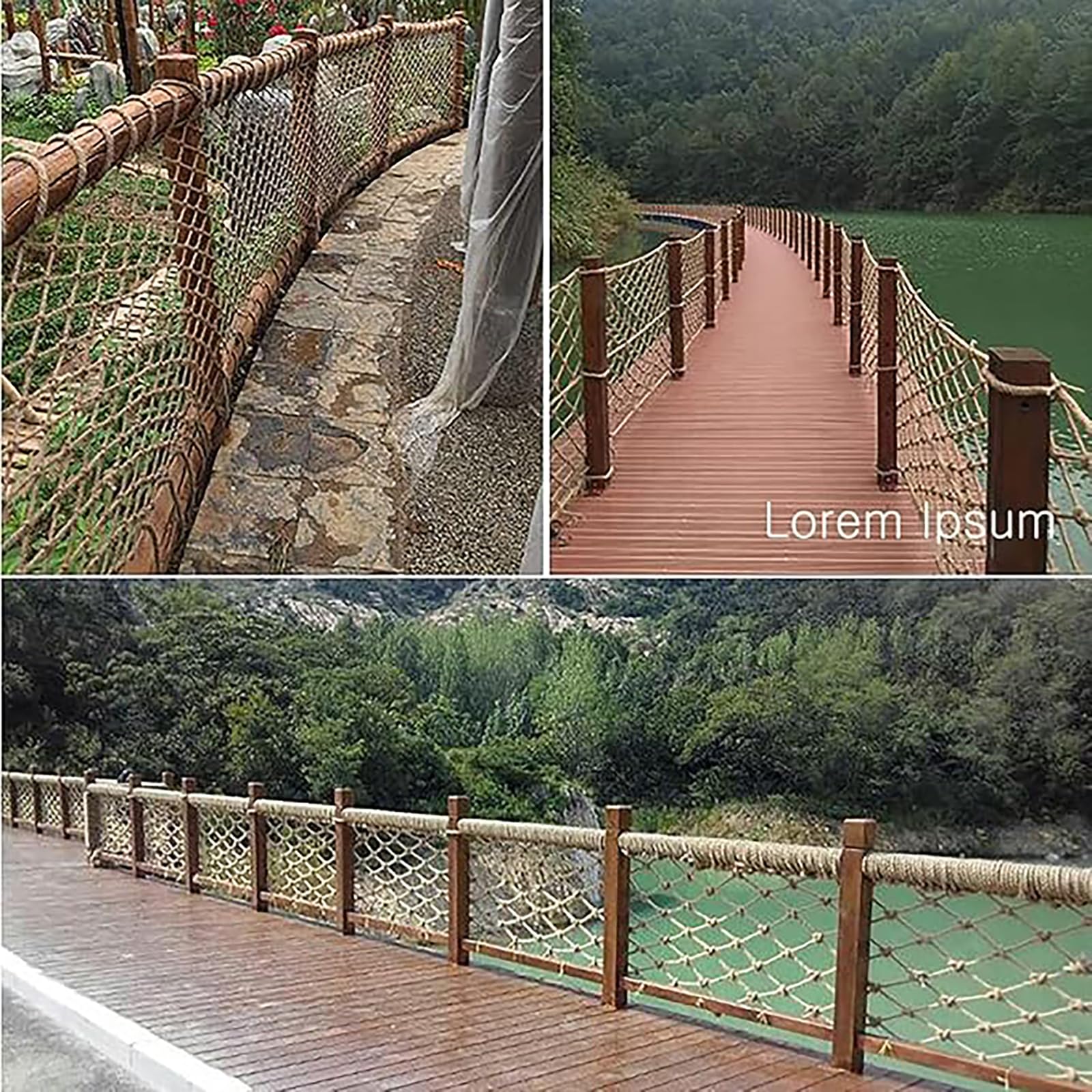 Rete Tessuta A Mano, Rete di Protezione in Corda di Canapa, Rete di Sicurezza per Parchi Giochi in Iuta Naturale con Varie Misure Disponibili(Size:1x3m)