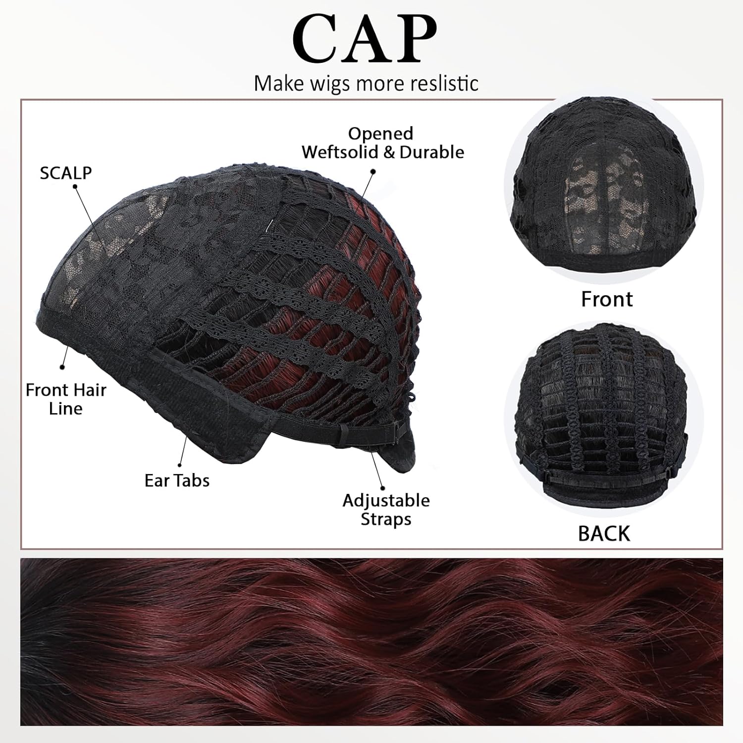 Short Bob Wigs with Bang Synthetic Loose Curly Wavy Bob Wig 99J Burgundy Shoulder Length for Women Girls Daily Short Wavy Colorful Wig - Image 5