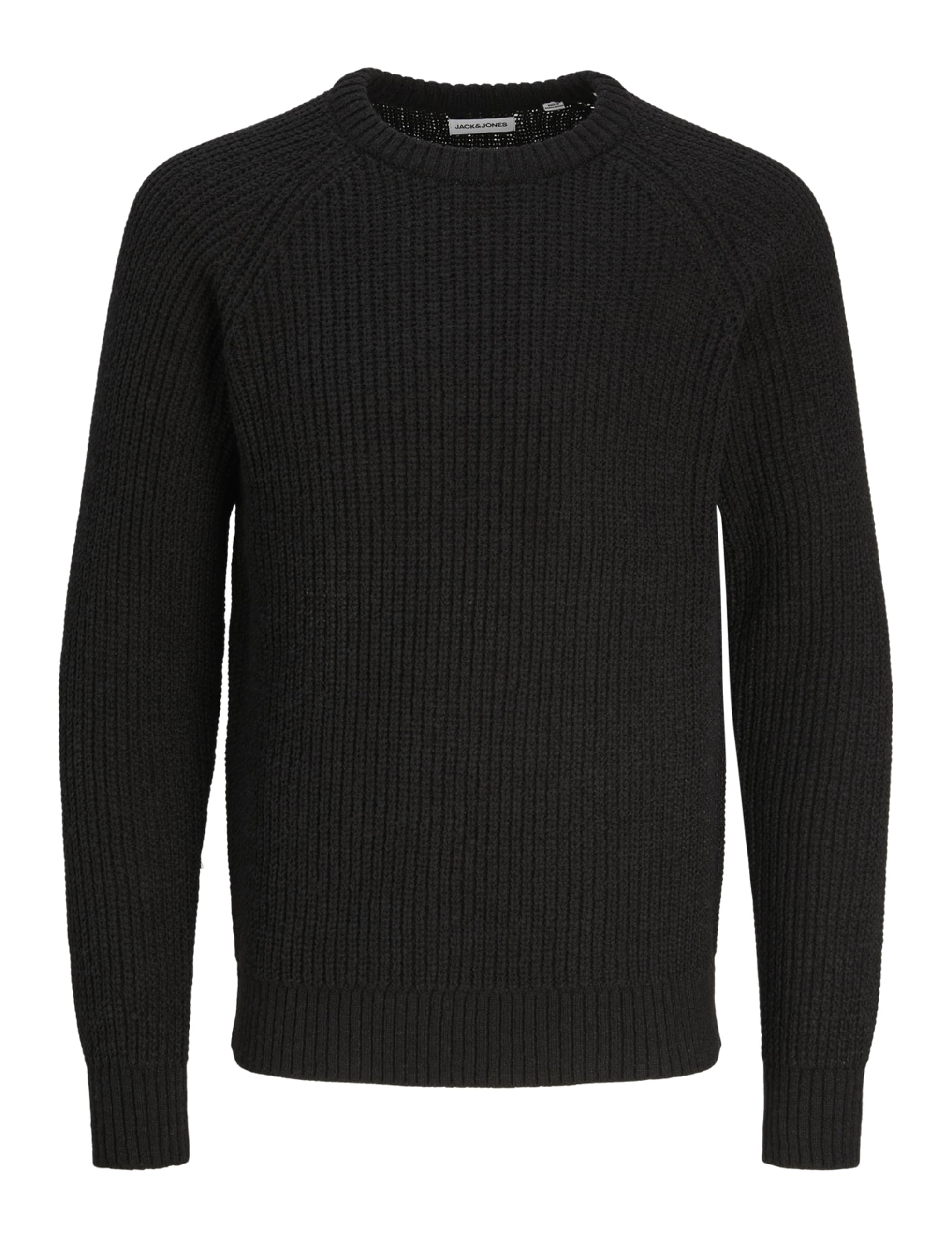 Jack & Jones Men's Black Jjjones Knit Crew Neck Knitted Jumper, L