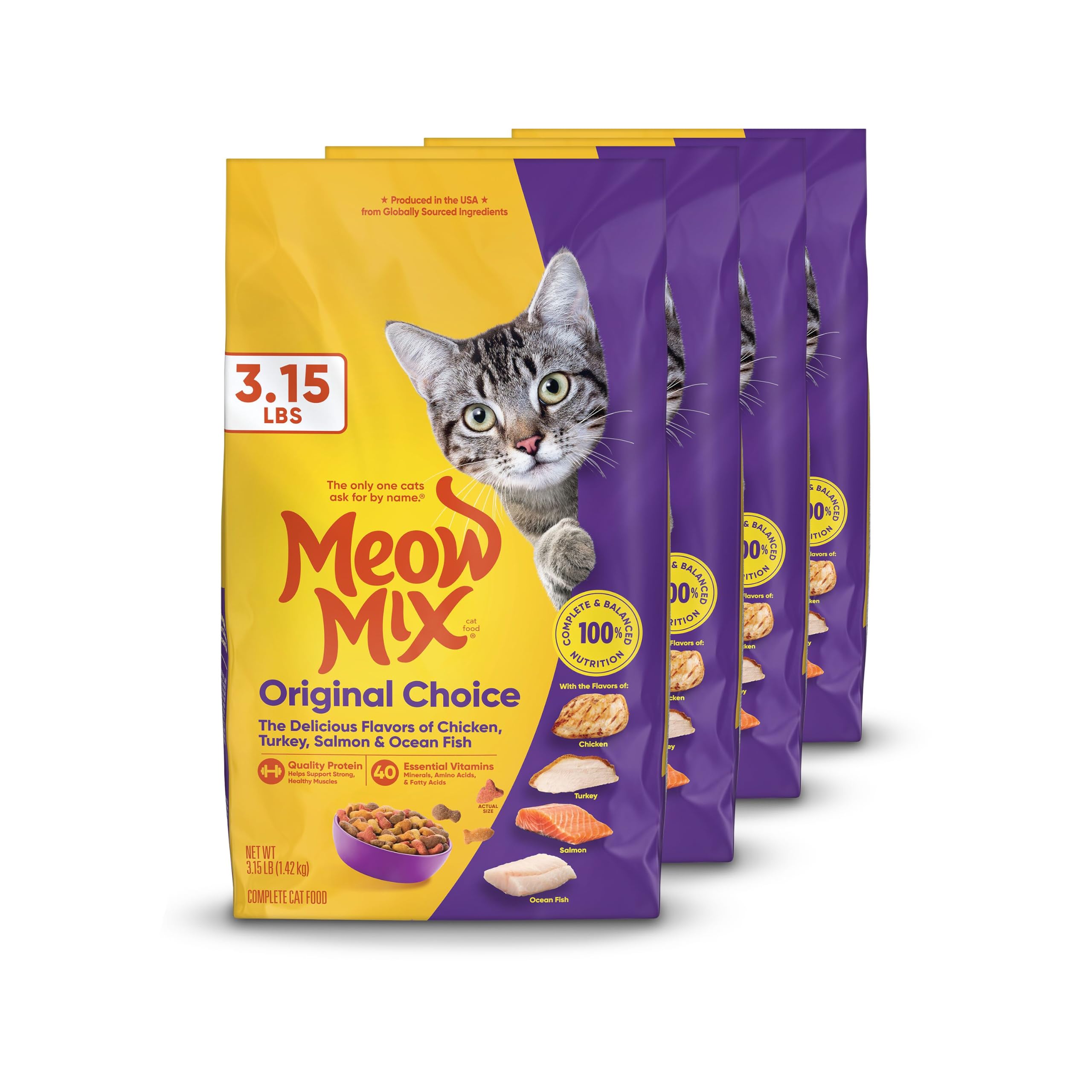 Meow Mix Original Choice Dry Cat Food 4-pack
