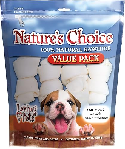 Miniatura 4 de Loving Pets Nature's Choice - Huesos de cuero crudo anudados blancos para perros, paquete de 12 huesos de 3-4 pulgadas (para perros de menos de 10