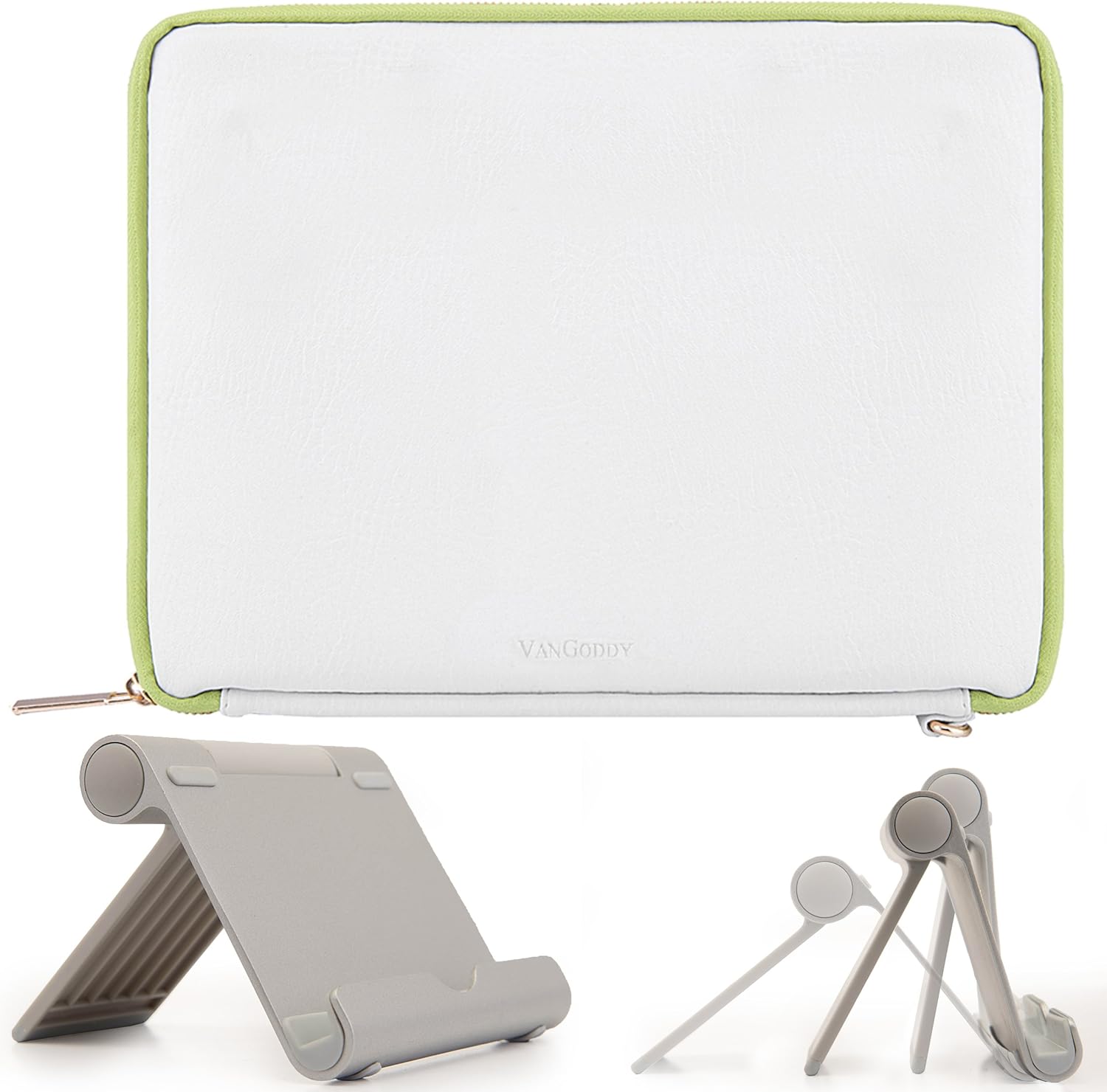 VanGoddy MultiAngle Stand and White Green Travel Cover Sleeve Carrying Case for LG