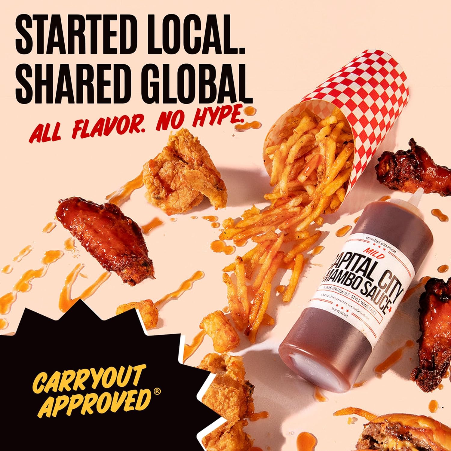 Capital City Mambo Sauce Mild, Washington DC Wing Sauces, Perfect Condiment for Wings Chicken Pork Beef Seafood Burgers Rice or Noodles, 128oz (1 Gallon)