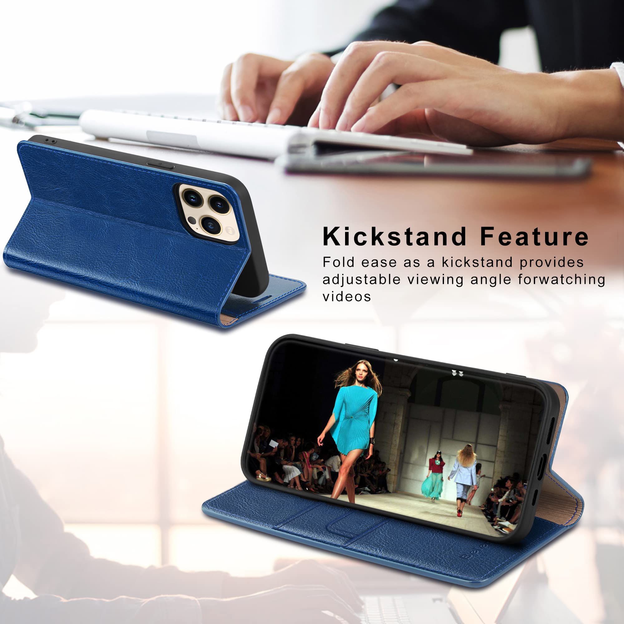 Amazon.co.jp: Belemay Phone 15 Pro対応 ケース ウォレット 本革