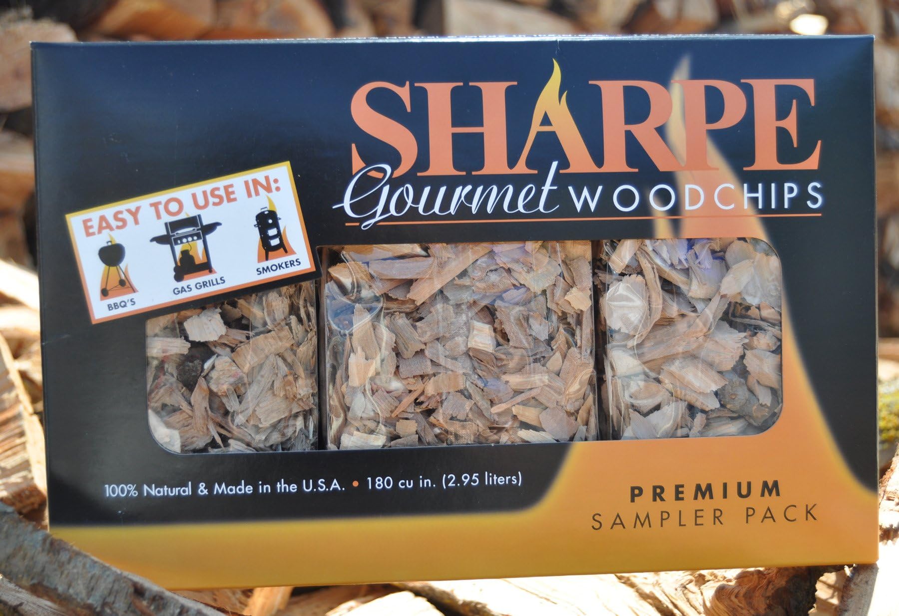 Gourmet Wood Chips - Sampler Pack #5: Almond Chips, Maple Chips, Pecan Chips