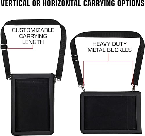 Miniatura 2 de USA GEAR Funda resistente para tableta de viaje de 10 pulgadas con frente abierto, correa de transporte ajustable para el hombro y exterior rígido
