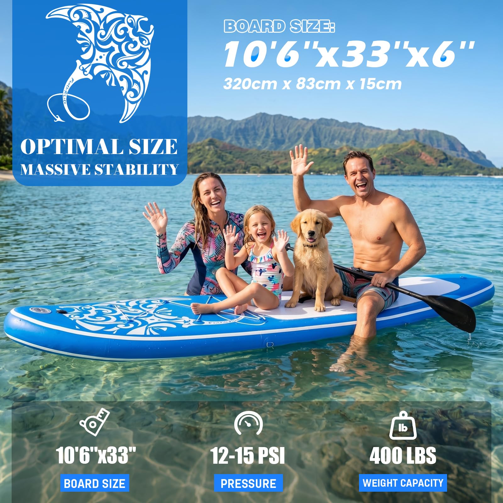 FEATH-R-LITE Tavola gonfiabile Stand Up Paddle con accessori SUP per