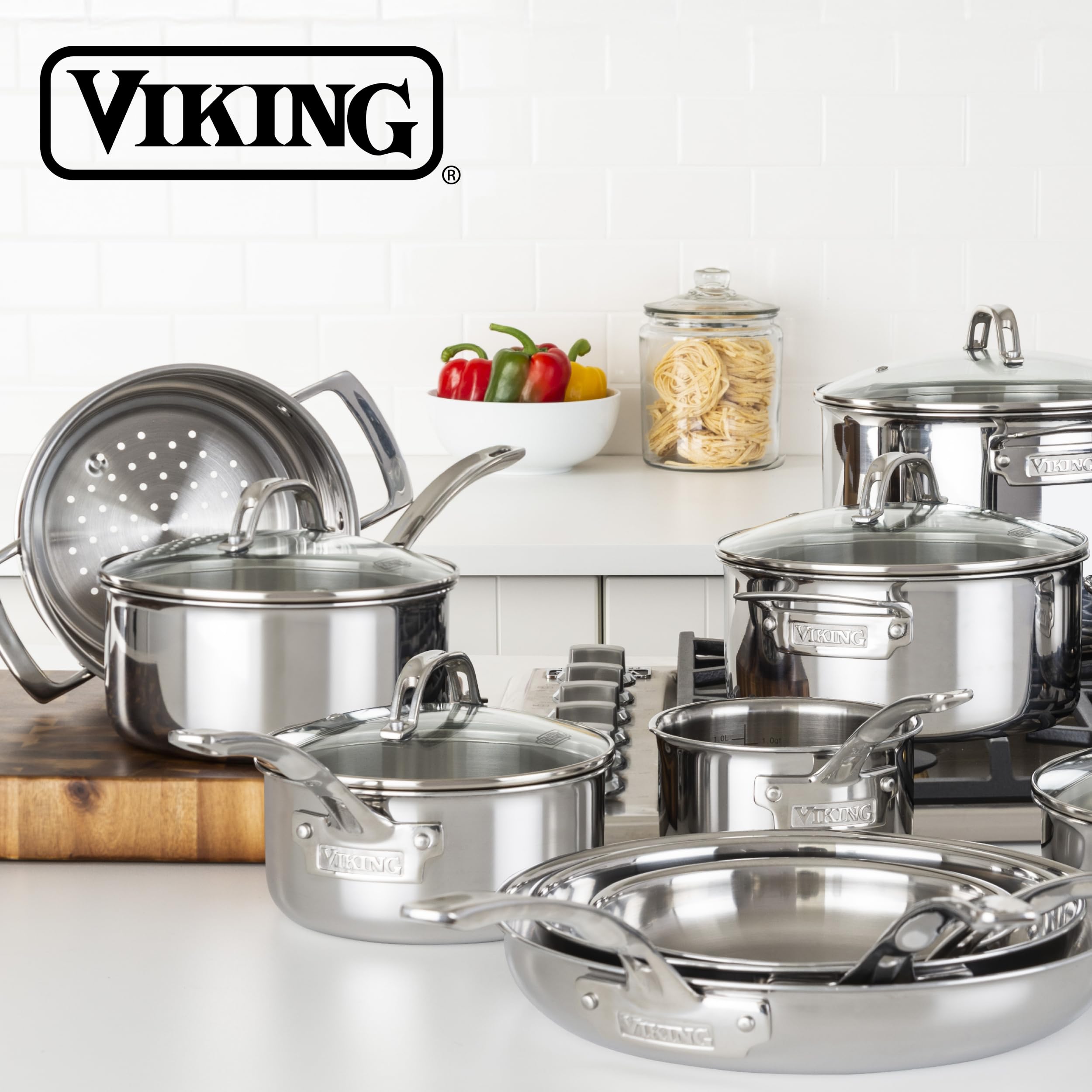 Amazon.co.jp: Viking (バイキング) 3層鍋とフライパンセット 17