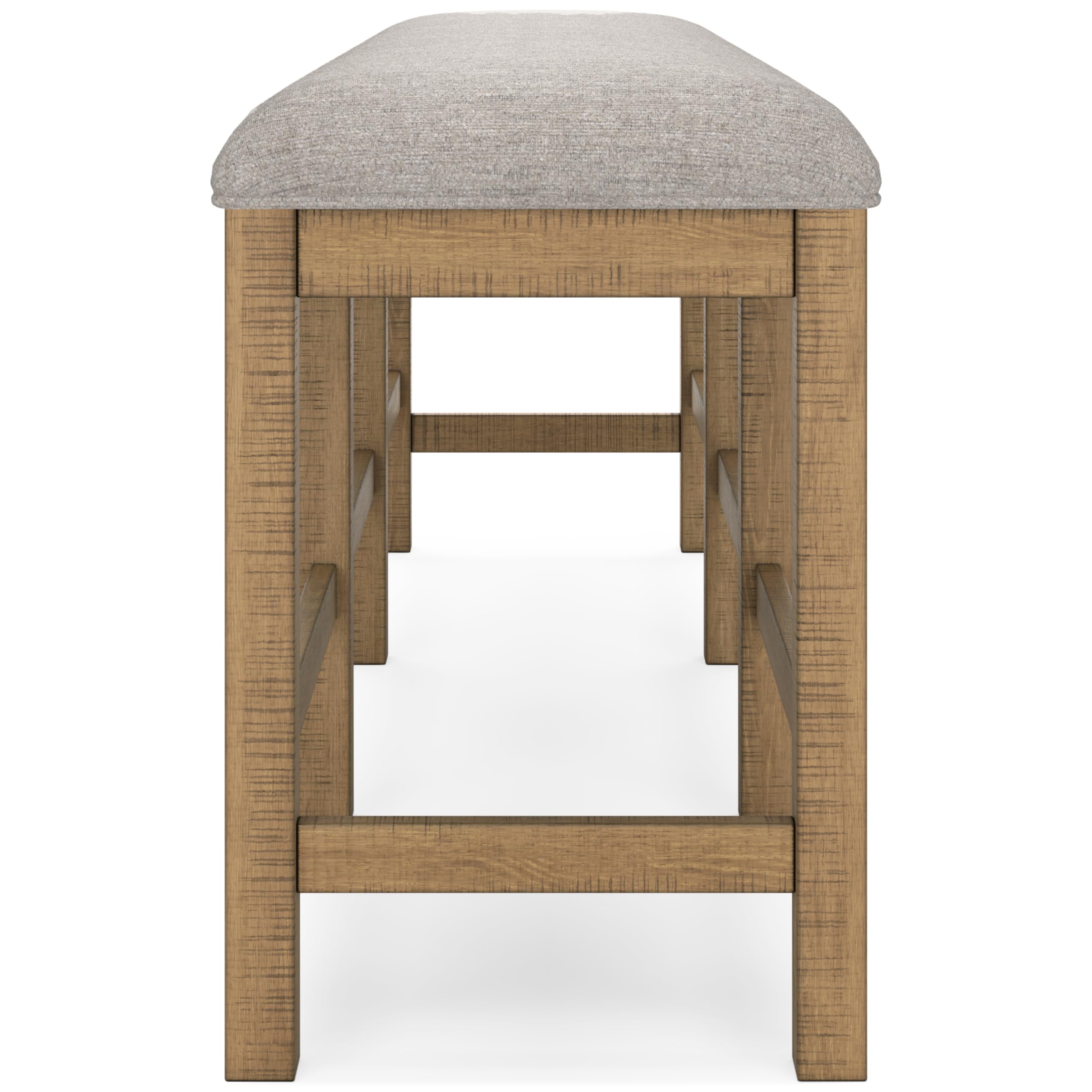 Signature Design by Ashley Havonplane Counter Height Dining Bench, 72" | Plush foam 25.6" seat, Distressed light brown pine wood frame, Seats 3 adults comfortably