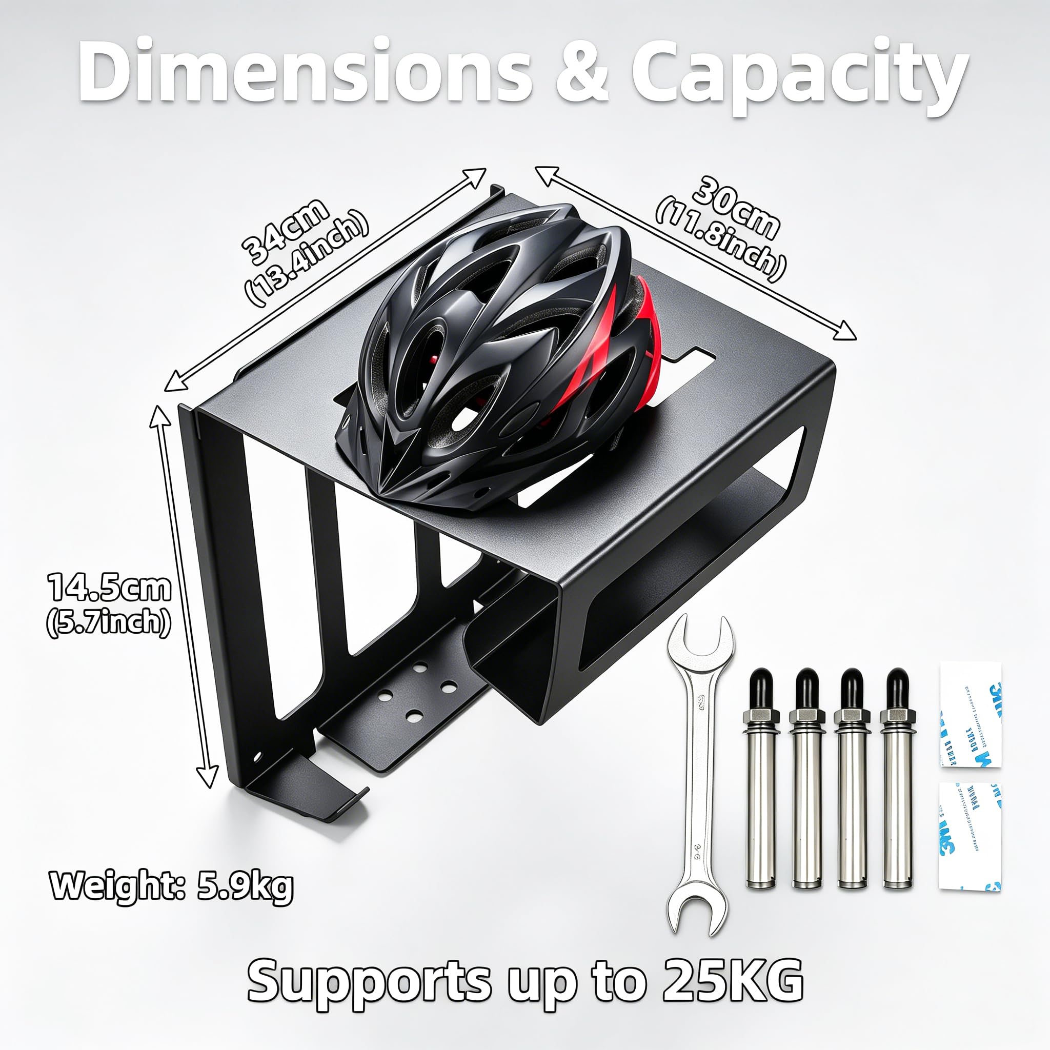 Portabici per bici da strada Supporto a parete Bike Rack Bike Hanger con ripiano per casco Scarpe e accessori Staffa da parete per garage interno