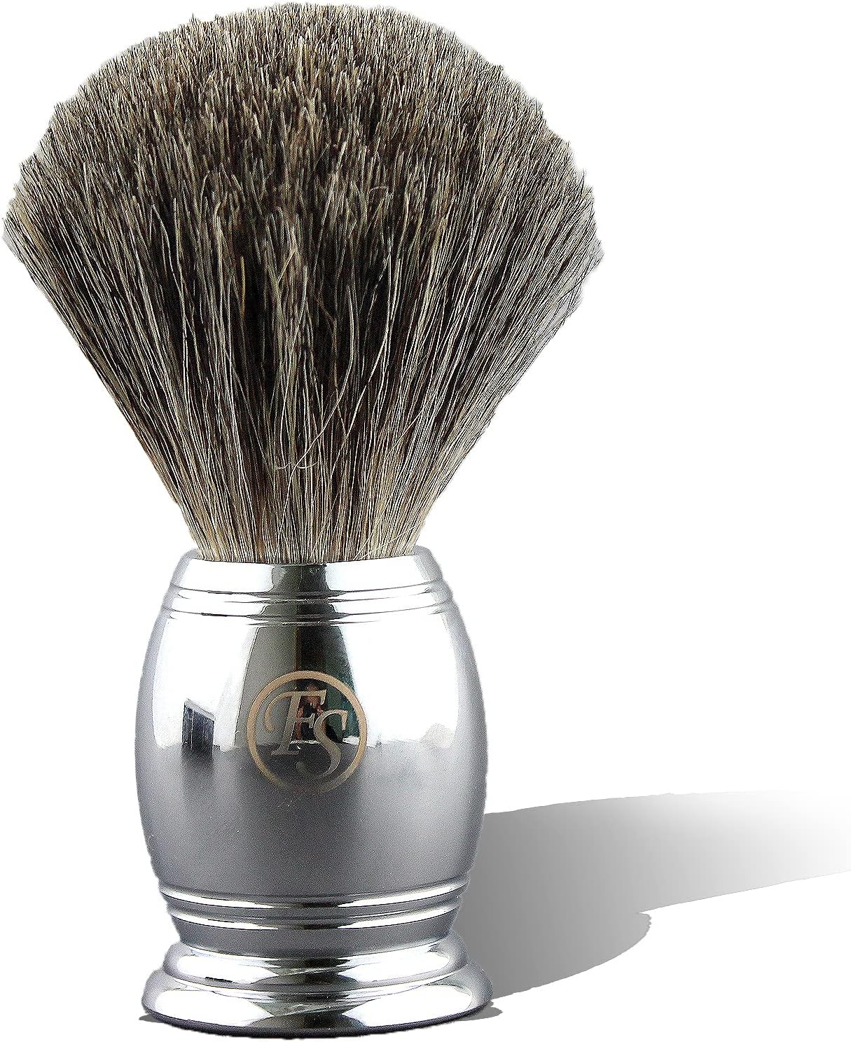 Shaving Brush for Men, Synthetic hair Chrome Metal Best Brush for Personal and Professional Shaving Hair Salon Tool Gifts for Friends, For Fathers Day (knot size 20mm)