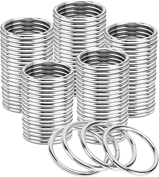 Silver Metal O Rings, PETKNOWS 90Pcs 1 Inch Heavy Duty Metal Ring for DIY Craft Hardware Bags Belts Dog Leashes Hanging Basket