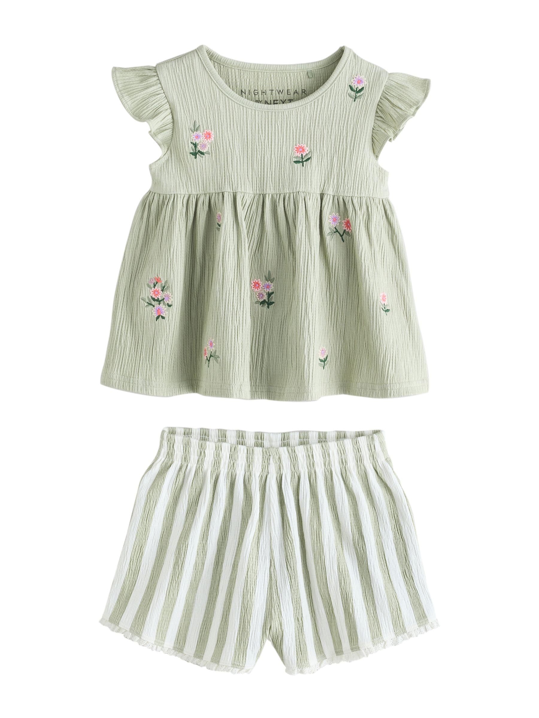 NEXT Ragazza Confezione da 3 Pigiami Corti Comodi | Bambino, Standard, Mid Rise, Pull On