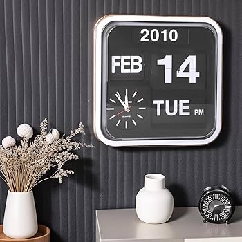 Gysabs Fartech Auto Calendar Flip Clock 12.5-inch Living
