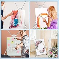 Vista 7 de Xinnun 12 piezas de caballete de mesa de aluminio de 15 a 21 pulgadas de alto, trípode portátil ajustable con alas de brazo de extensión y pies