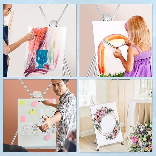 Miniatura 7 de Xinnun 12 piezas de caballete de mesa de aluminio de 15 a 21 pulgadas de alto, trípode portátil ajustable con alas de brazo de extensión y pies de