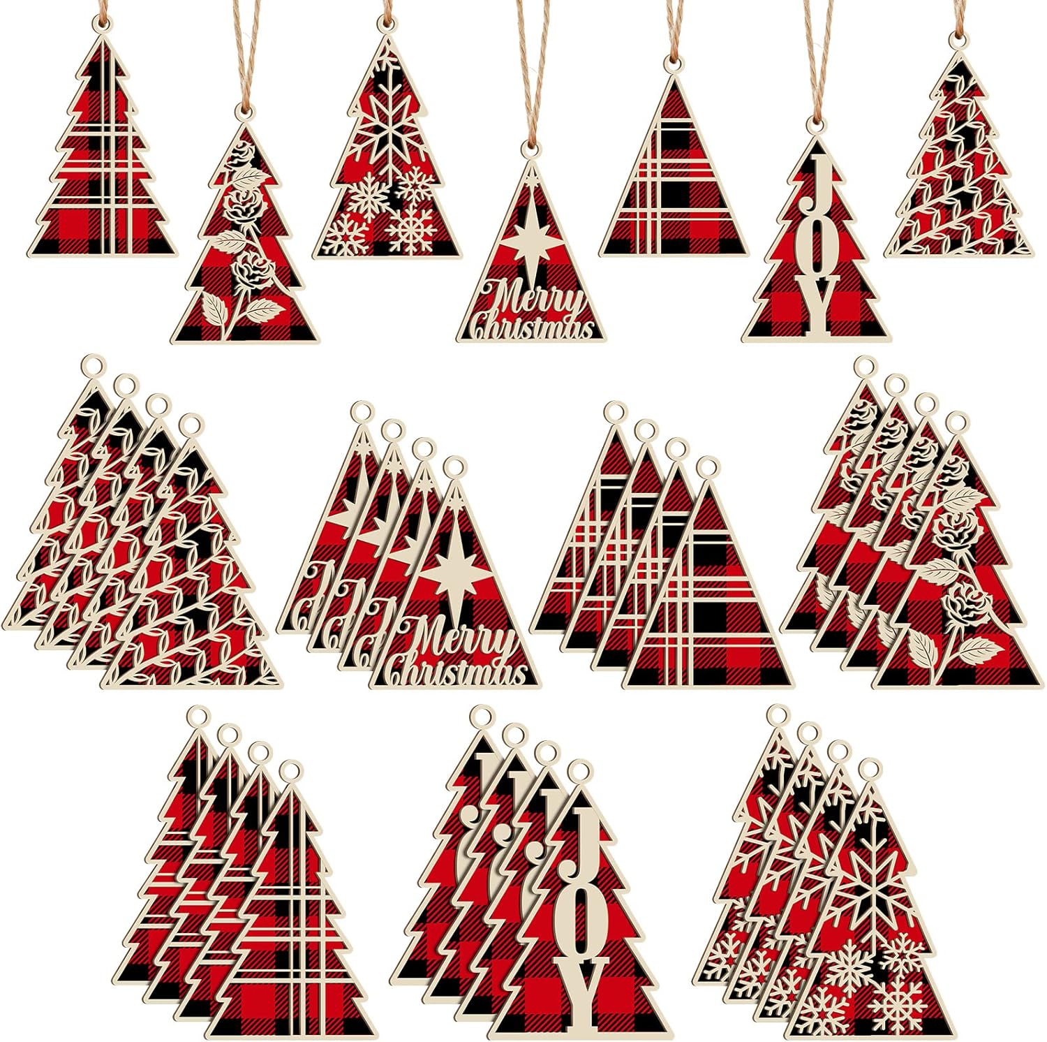 35 Pcs Wooden Christmas Tree Shaped Ornaments With Rope Wooden Cutouts 35-pcs-wooden-christmas-tree-shaped-ornaments-with-rope-wooden-cutouts