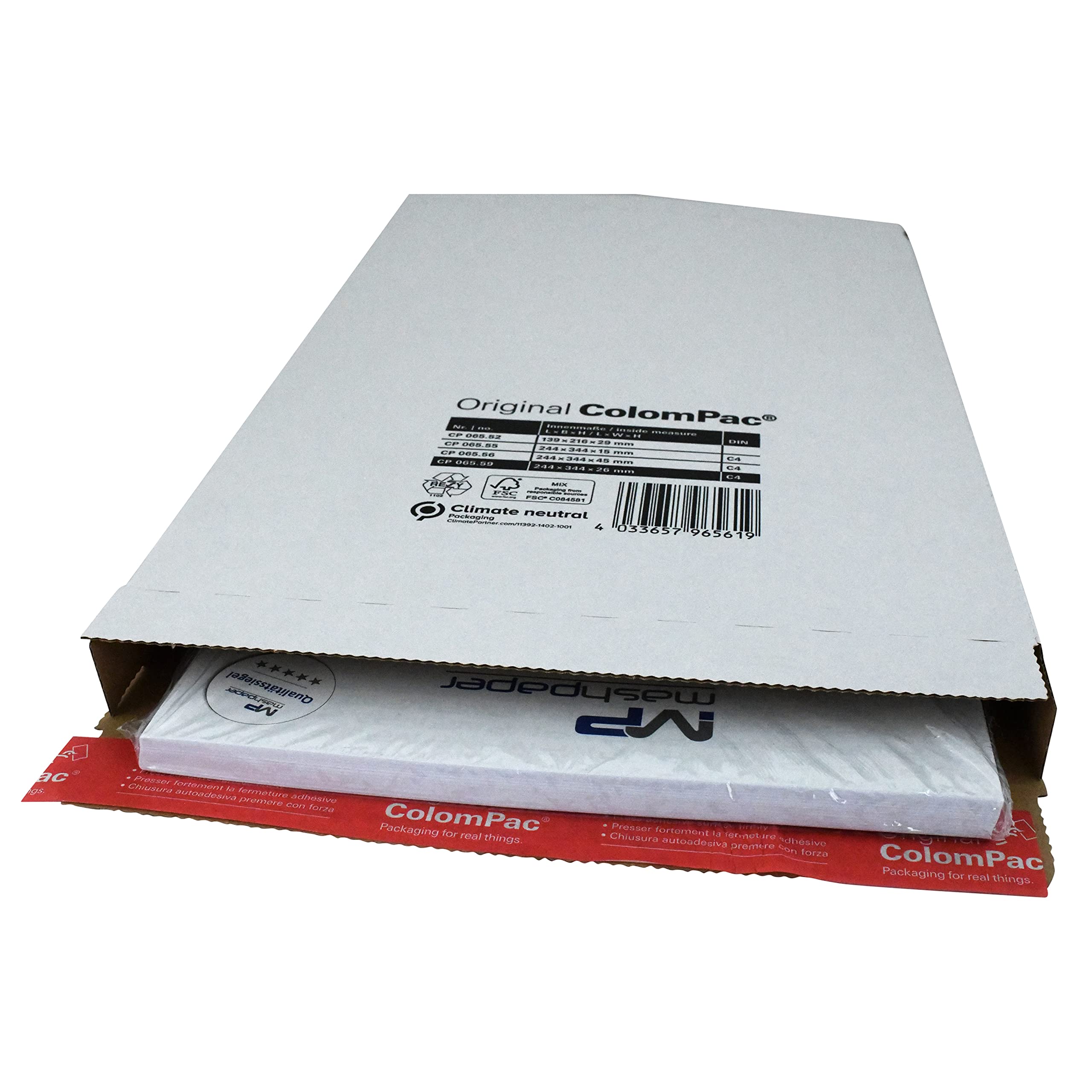 ColomPac Versandverpackungen weiß CP065.59 für Warenpost International XS (100)