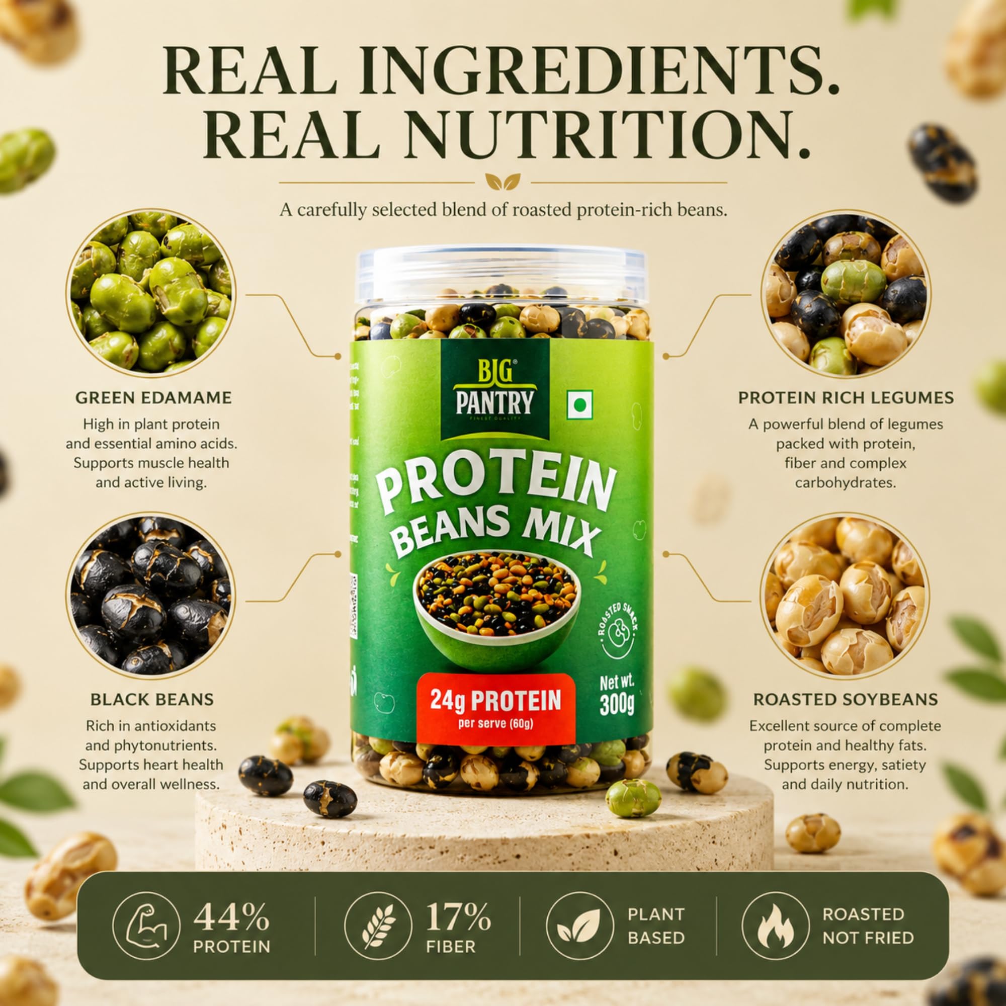 Big Pantry Roasted Protein Bean Mix 600 g (2 x 300 g) | Soya & Edamame — Amazon image 5