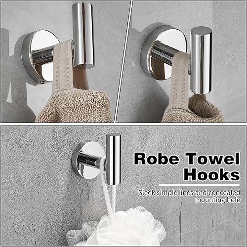 Miniatura 4 de Juego de 20 piezas de accesorios de baño, juego de accesorios de baño de níquel cepillado, incluye barras de toalla de mano de 16 pulgadas, soportes