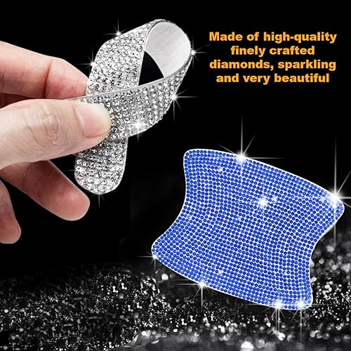 Miniatura 3 de SenseYo 8 calcomanías protectoras para manija de puerta de automóvil, calcomanías universales para evitar arañazos en el automóvil (azul)