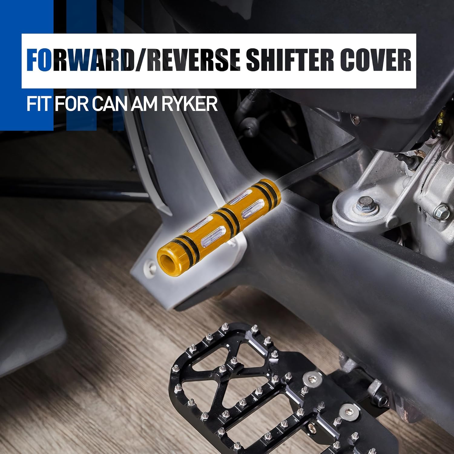 Shifter Lever Extension Cover for Can Am Ryker 600 900 ACE Rally Edition Sport 2019-2025 Aluminum Forward/Reverse Shift Lever Grip for Ryker Accessories (Gold)