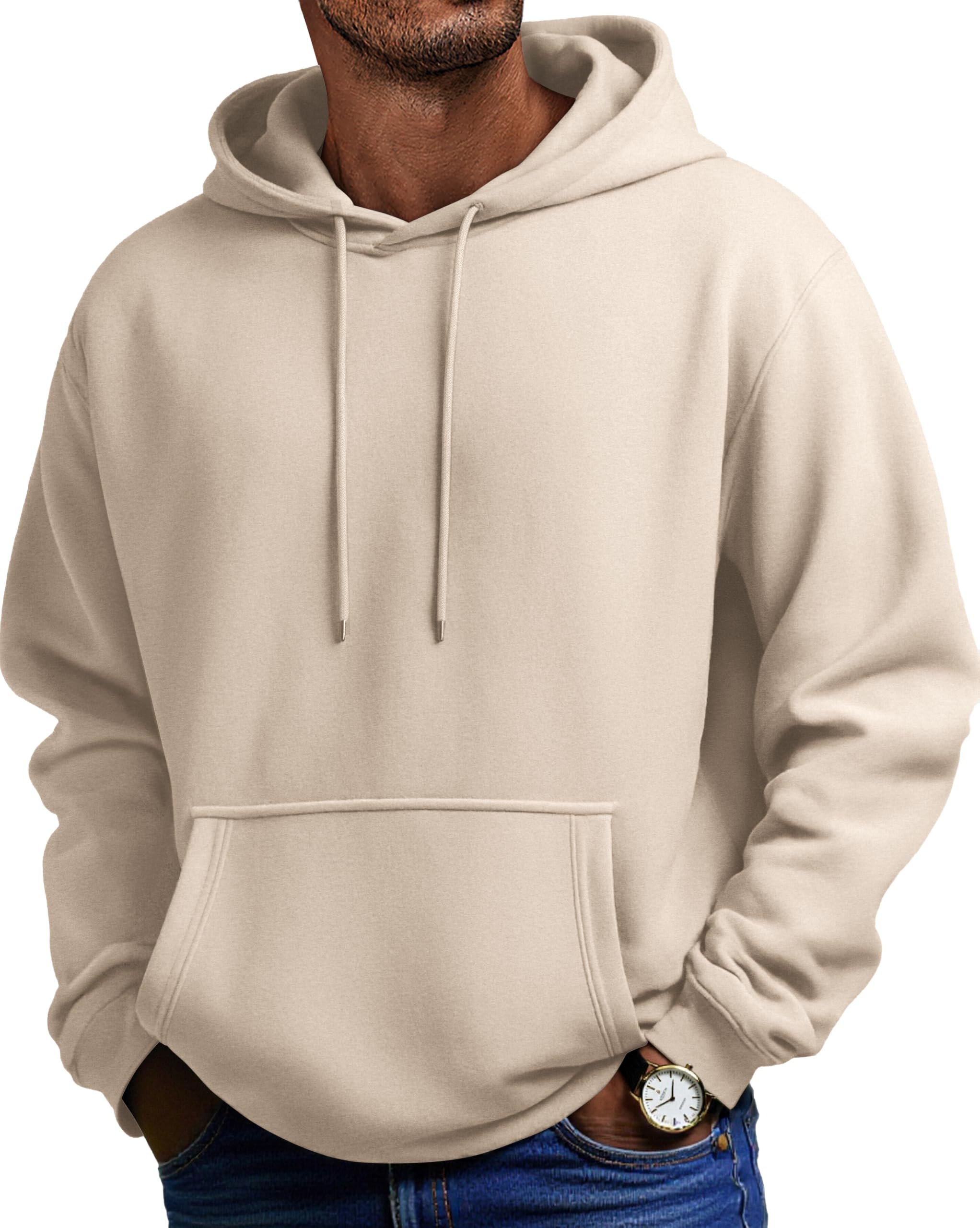 COOFANDY Felpe con Cappuccio Uomo Maniche Lunghe