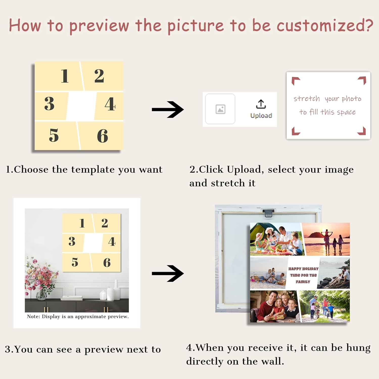 QIXIANG Custom Canvas Prints Multi Image Collage Customized Collage Family Photo Gifts for Wedding Friends Anniversary Decor (collage 11, 16.00" x 24.00")