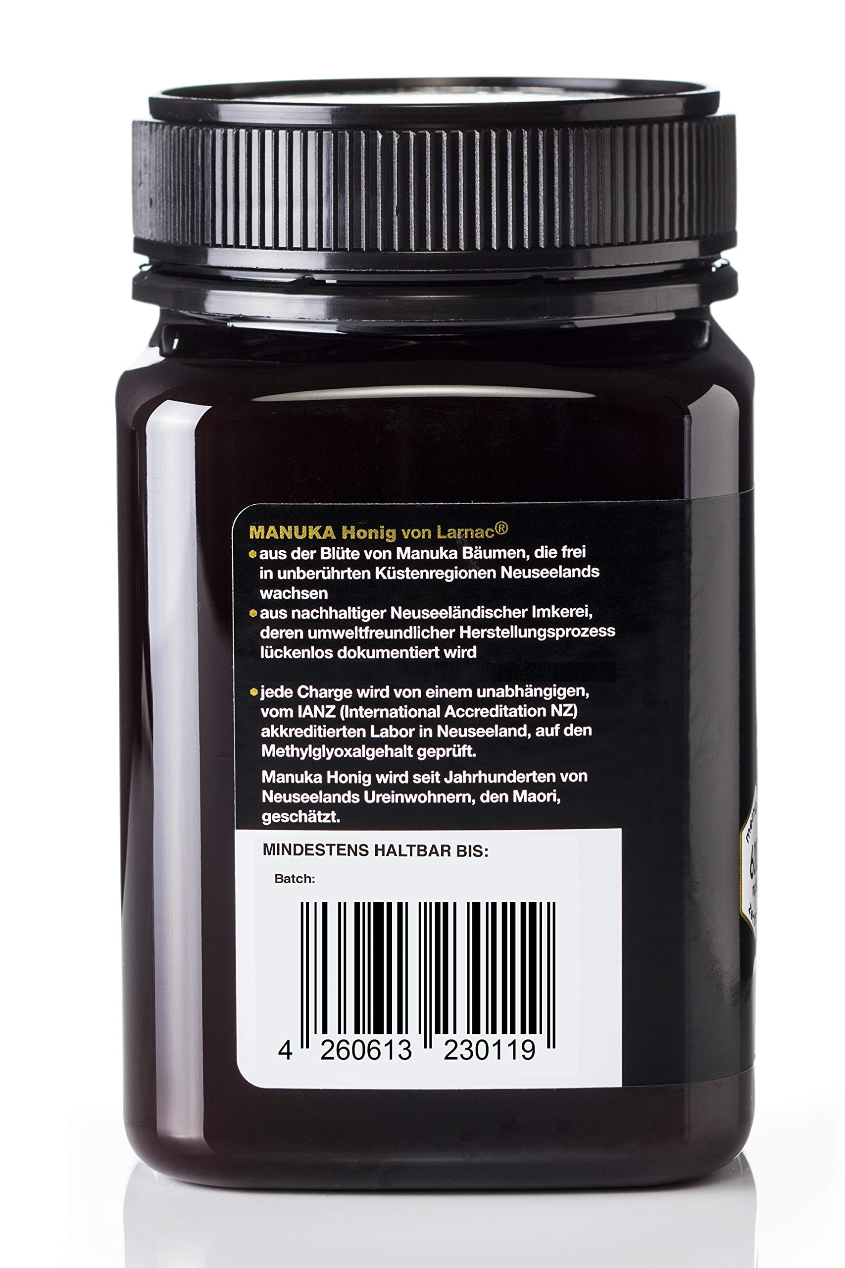 Larnac Manuka Honig 800+ MGO aus Neuseeland, 500g, zertifizierter Methylglyoxalgehalt