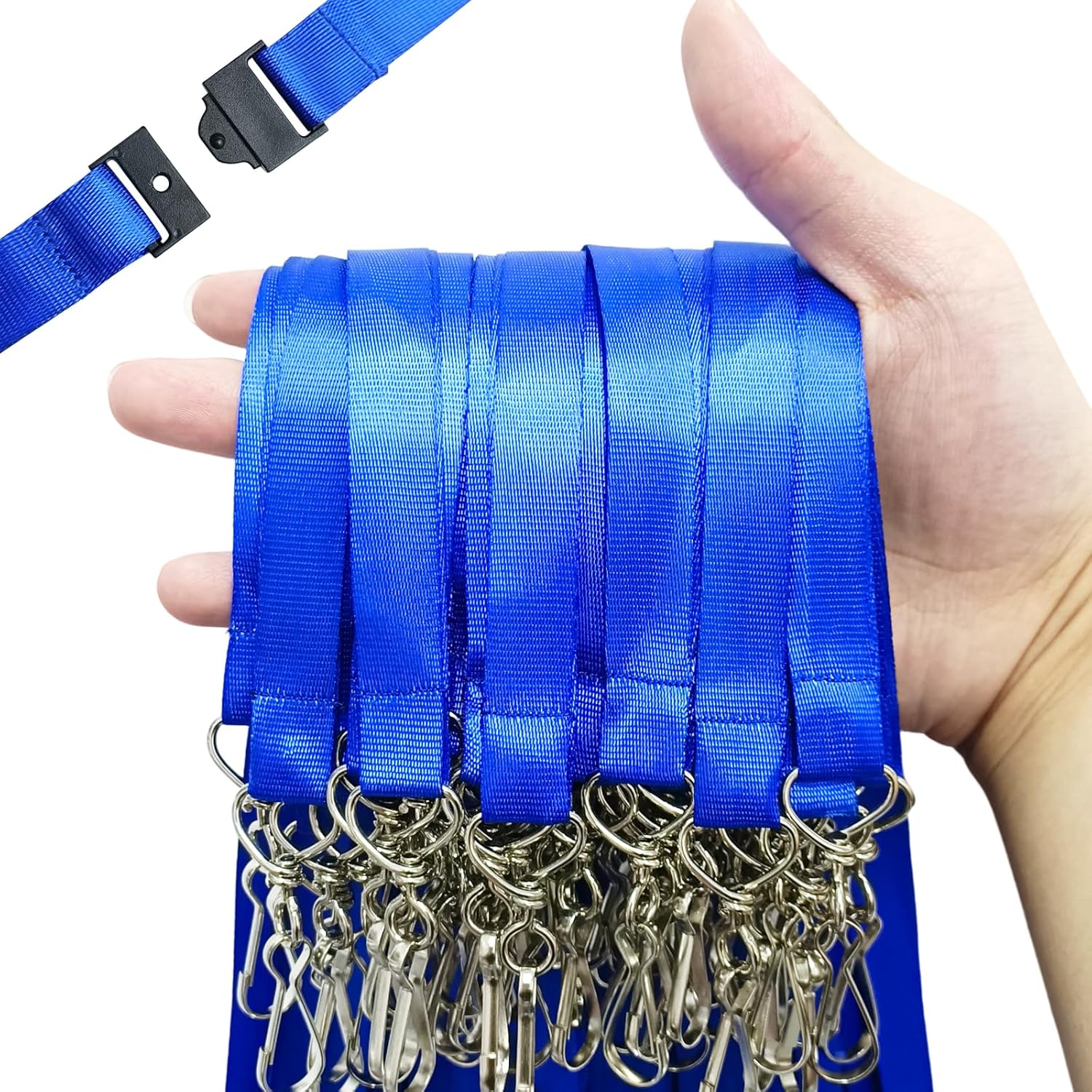 DE 25/50Pack Breakaway Lanyards for Id Badges,Teacher Lanyard with J-Hook Bulk Flat Lanyards for Name tag ID Badge Holder