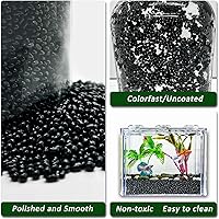 Vista 3 de BXI 2.2 libras de grava de arena pulida y suave para acuario pequeño, grava para tanque de peces de color azul vibrante y duradero, piedras