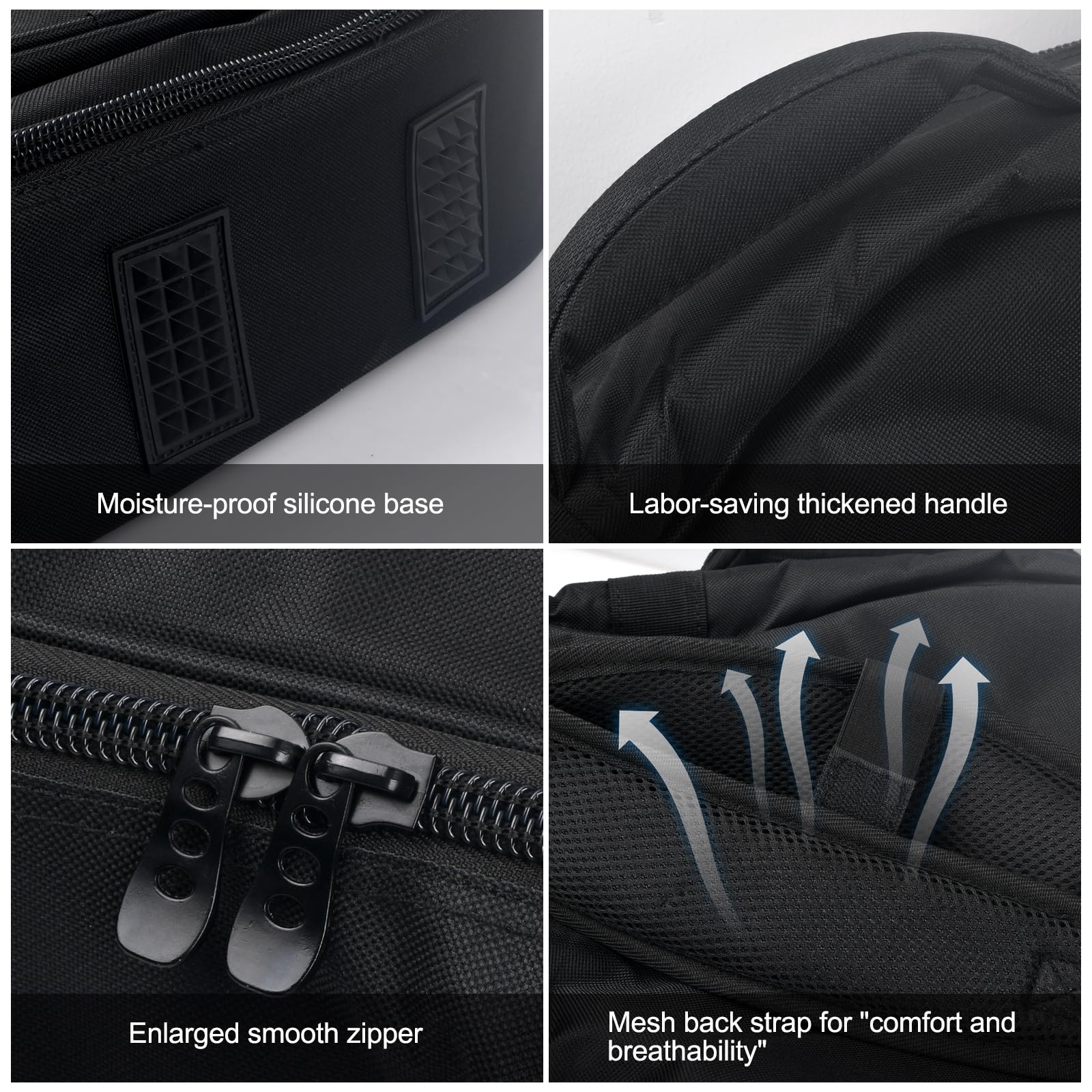 Gitarrentasche für Akustikgitarre, wasserdicht, 104,1 cm, Gitarrentasche mit 2 Taschen, Schwarz , Modern