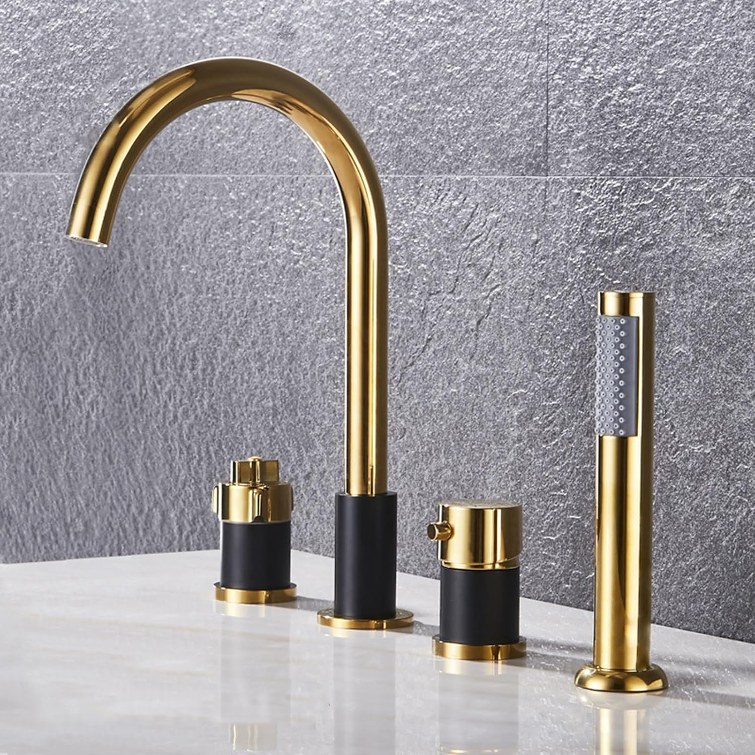 XJTNLB Shower Attachment for Bath Taps, Bathtub Mixer Tap with Pull Out