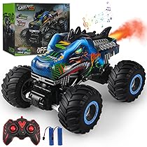Rhybor Macchina Telecomandata 1:16 Dinosauro RC Monster Truck 2.4 GHz 20 Km, h Auto Telecomandata con Nebbia Spray Musica Luci LED Auto Radiocomandata RC Auto per Bambini di 4 5 6 7 8 anni