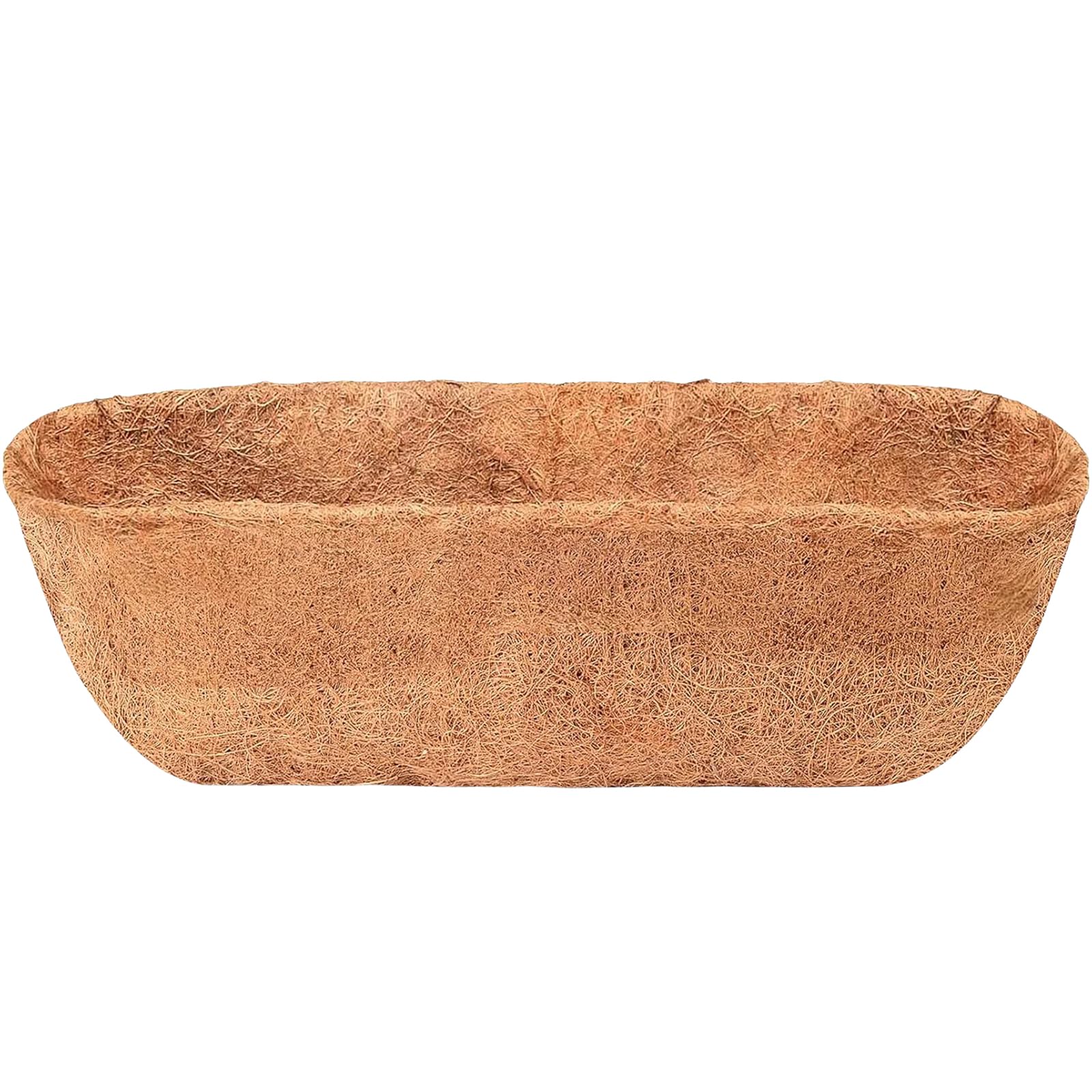 THE WHITE SHOP 48 Inch Trough Coco Coir Liners for Planters, Pre-Formed Coconut Coir Replacement Liner Natural Coco Fiber Window Box Liners for Wall Planter, Window Basket Deck Railing Planter