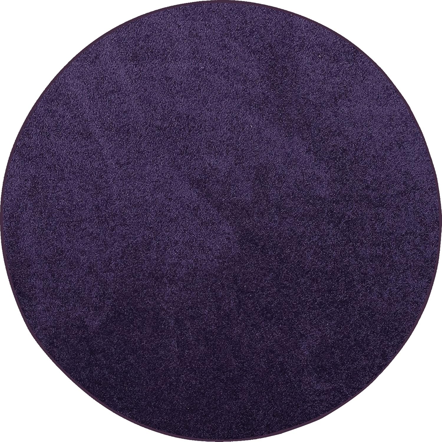 Ambiant Pet Friendly Solid Color Area Rugs Purple - 2' Round, (A-DC2-PURPLE-2 Round) 2 ft Round Purple