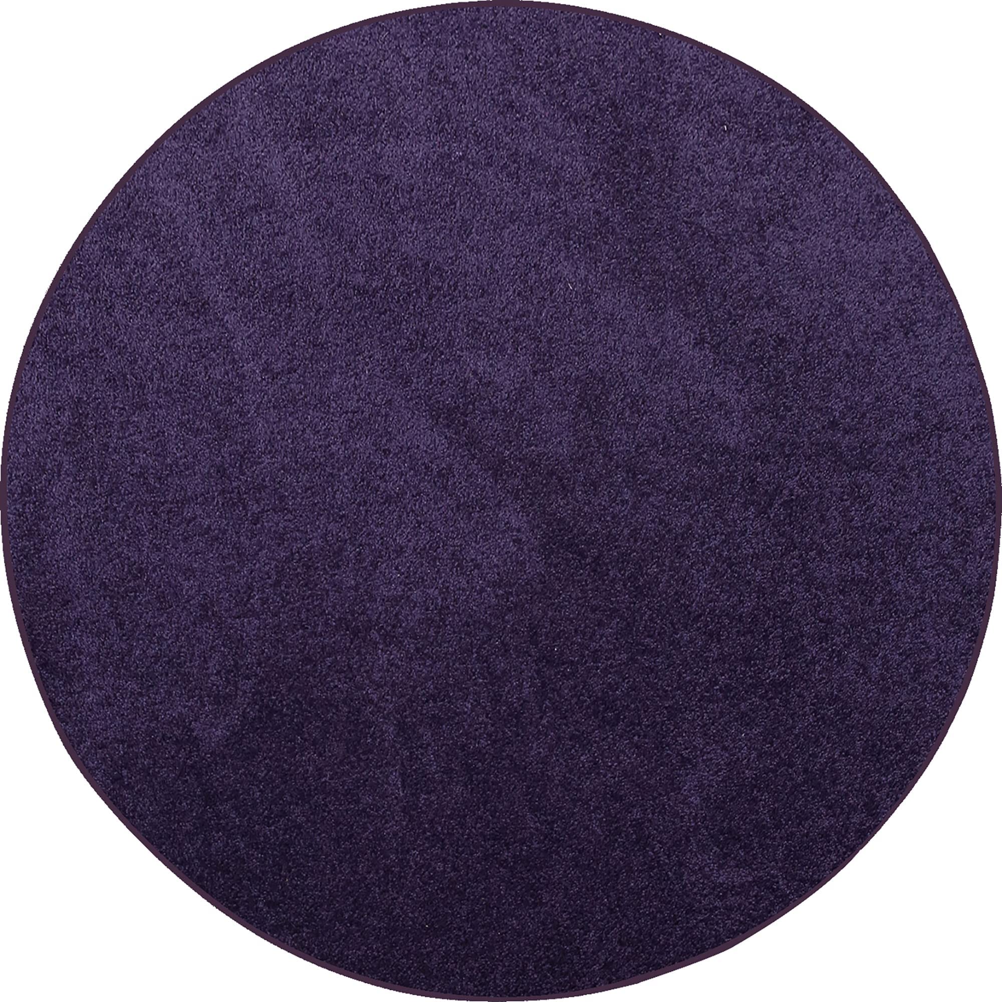 Ambiant Pet Friendly Solid Color Area Rugs Purple - 2' Round, (A-DC2-PURPLE-2 Round)